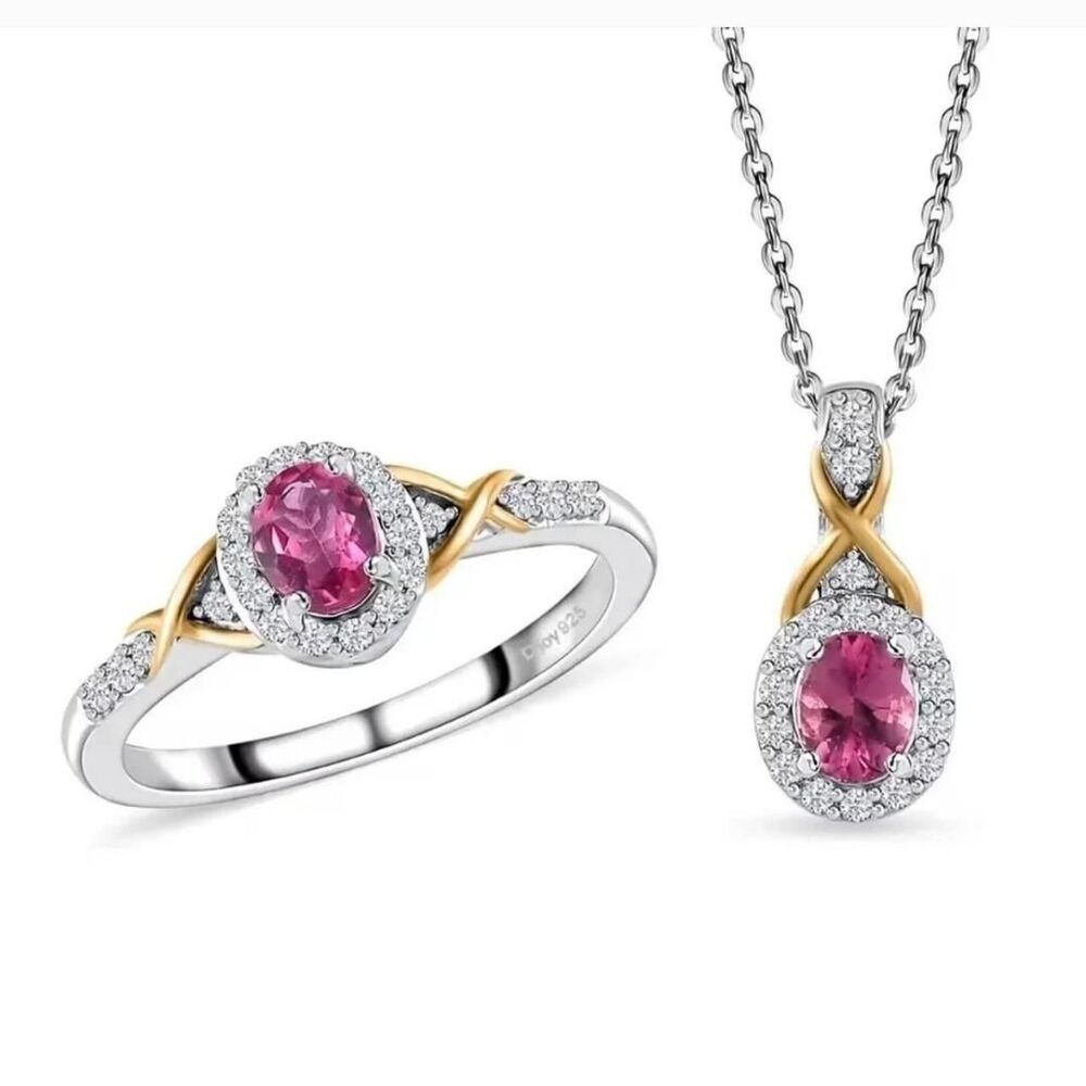 Luxe-jewelry-designs Women's Pink and Silver Jewellery